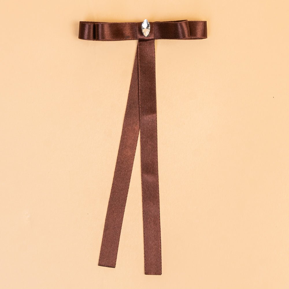 Hair Drama Co Dreamy Gift Box with 1 Hair Band, 1 Ribbon Hair Bow & 6 Hair Ties - Brown - SET - 0280