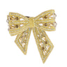 Hair Drama Co Pearl Embellished Crystal Hair Bow Barrette Clip - Golden - CLP - 0204