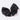 Hair Drama Co Satin Crystals Hair Bow Alligator Clip - Black - CLP - 0250
