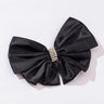 Hair Drama Co Satin Crystals Hair Bow Alligator Clip - Black - CLP - 0250