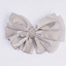 Hair Drama Co Satin Pearl Hair Bow Alligator Clip - Grey - CLP - 0251