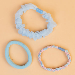 Hair Drama Co Sparkle & Shine Gift Box with 1 Shimmer Hair Bow, 6 Hair Pins & 3 Hair Ties - Sky Blue - SET - 0283
