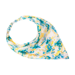 Hair Drama Co Summer Breeze Headscarf Headband with Elastic - Yellow & Green - SCF - 0018