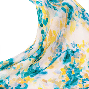 Hair Drama Co Summer Breeze Headscarf Headband with Elastic - Yellow & Green - SCF - 0018