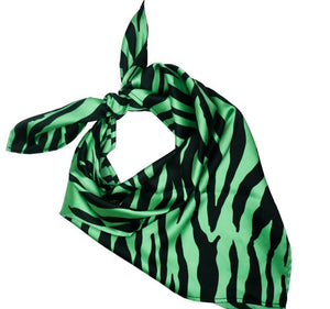 Hair Drama Co Zebra Patterned Scarf - Green - SCF - 0006