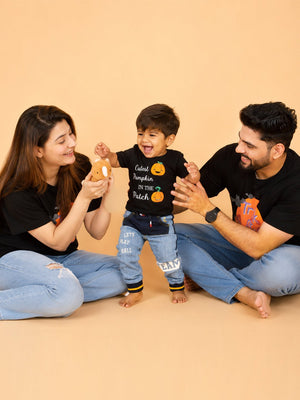 Halloween Trick Or Treat Twinning Family T Shirts - Combo of 3 - Twinning Combo