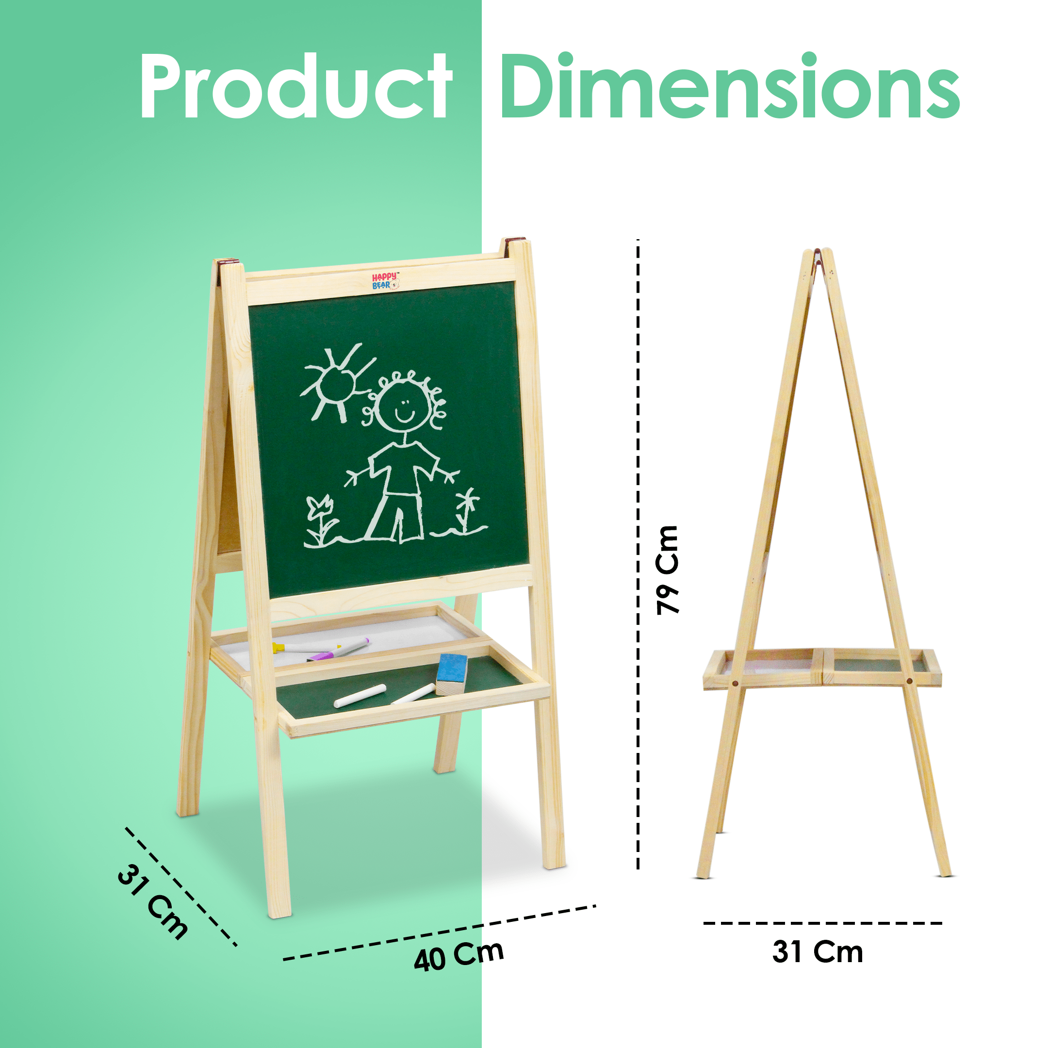 Happy Bear 2 in 1 Double sided Easel Board - HBM_Easel Board