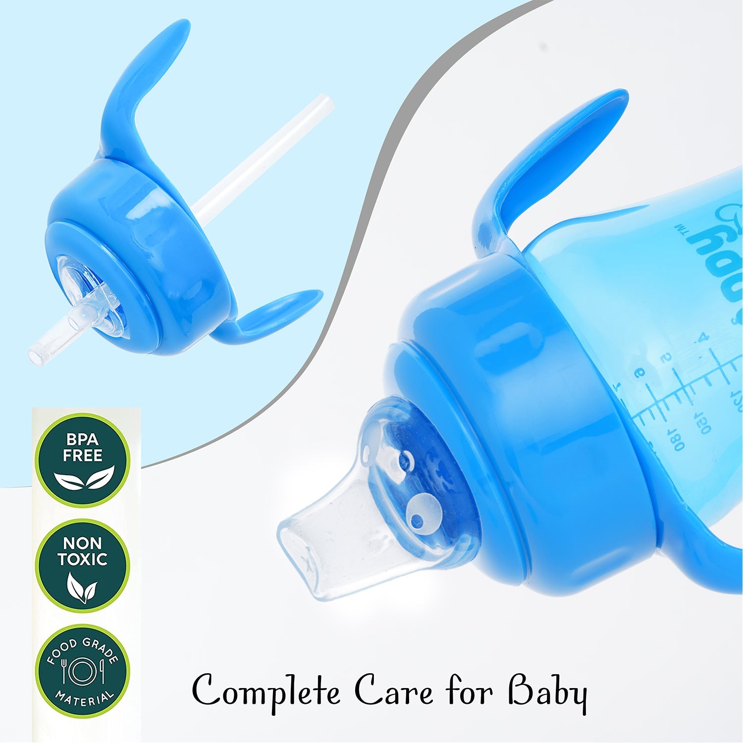 Happy Bear 2 in 1 Spout and Straw Sipper 210ml - HBM_2in1 Spout_Blue