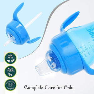 Happy Bear 2 in 1 Spout and Straw Sipper 210ml - HBM_2in1 Spout_Blue