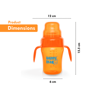 Happy Bear 2 in 1 Spout and Straw Sipper 210ml - HBM_2in1 Spout_Orange