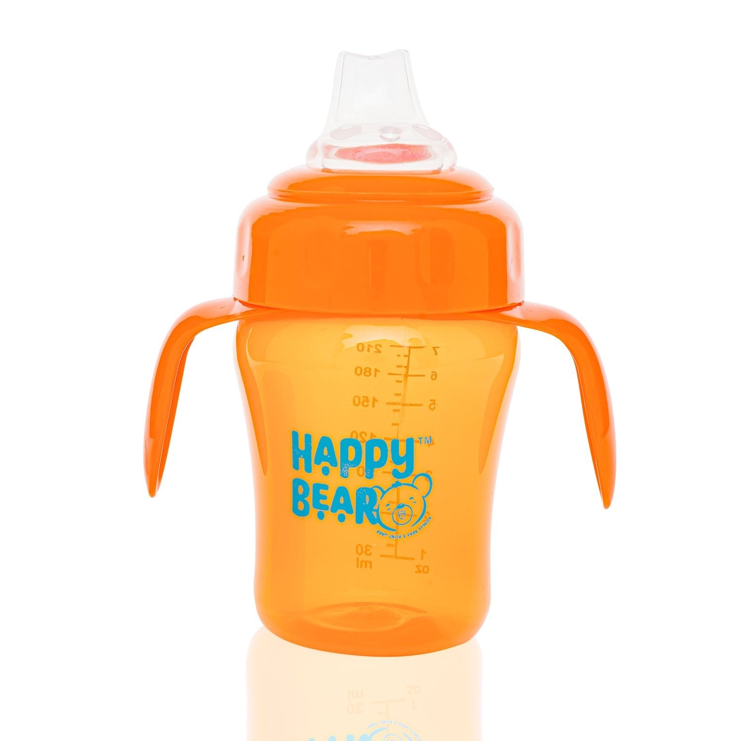 Happy Bear 2 in 1 Spout and Straw Sipper 210ml - HBM_2in1 Spout_Orange