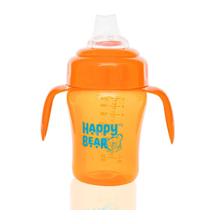Happy Bear 2 in 1 Spout and Straw Sipper 210ml - HBM_2in1 Spout_Orange