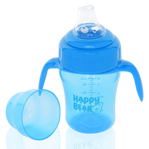 Happy Bear 2 in 1 Spout and Straw Sipper 210ml - HBM_2in1 Spout_Blue
