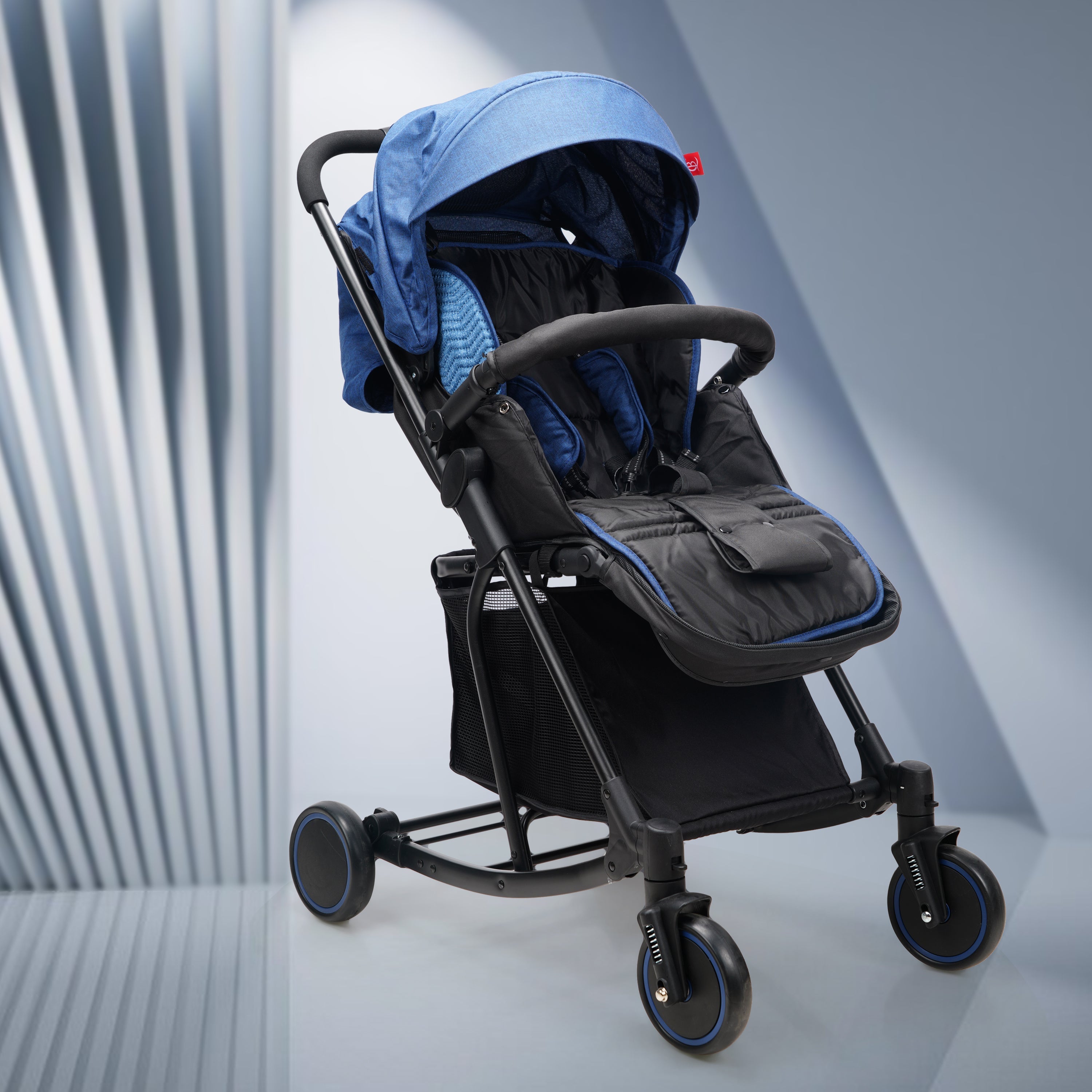 Happy Bear 2 in 1 Stroller cum Rocker - HBM_stroller_blue