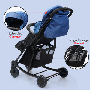 Happy Bear 2 in 1 Stroller cum Rocker - HBM_stroller_blue