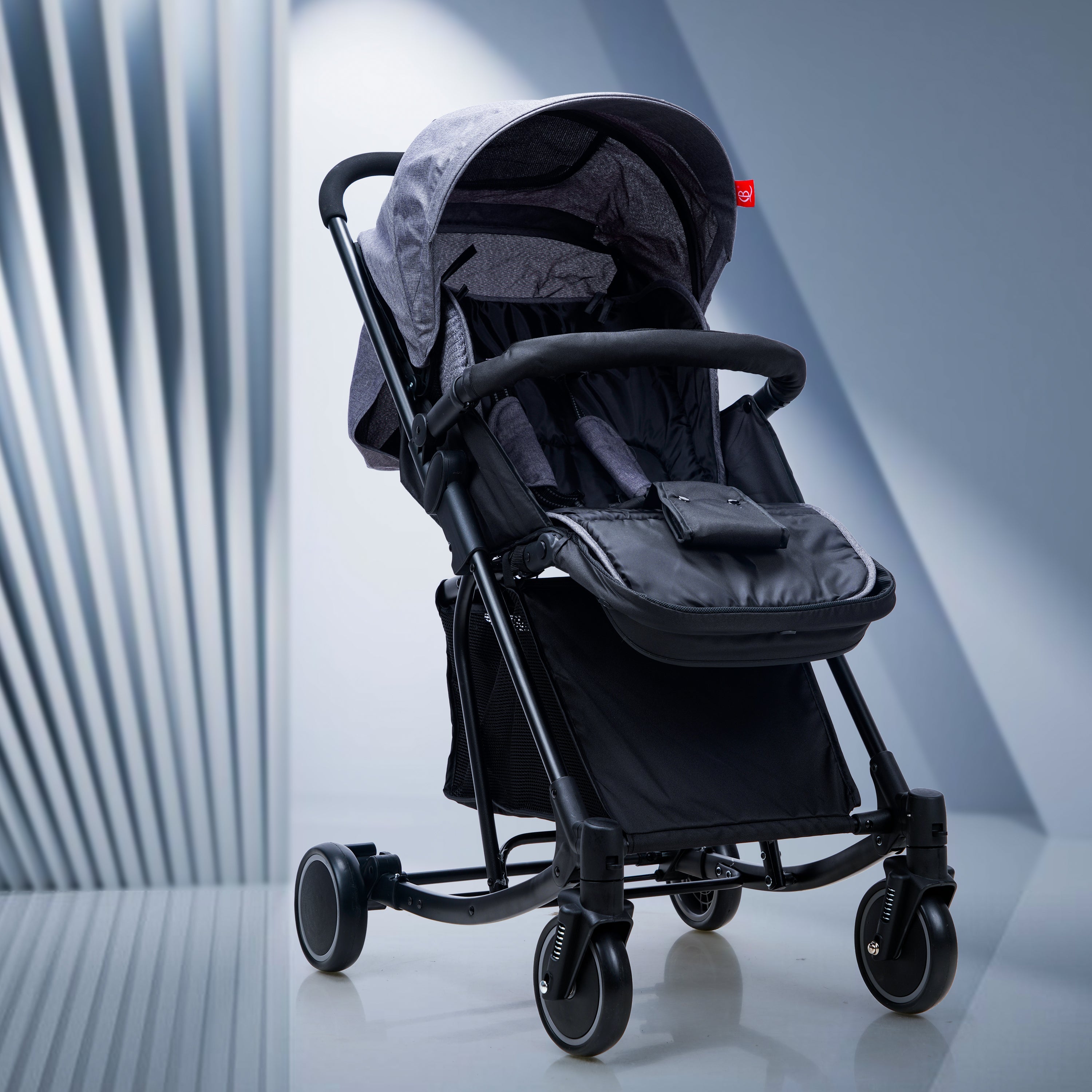 Happy Bear 2 in 1 Stroller cum Rocker - HBM_stroller_Grey