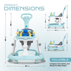 Happy Bear Astro Baby Walker with Handle - HBM_Walkerhandle_blu