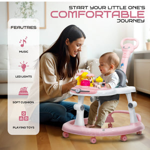 Happy Bear Astro Baby Walker with Handle - HBM_Walkerhandle_pnk