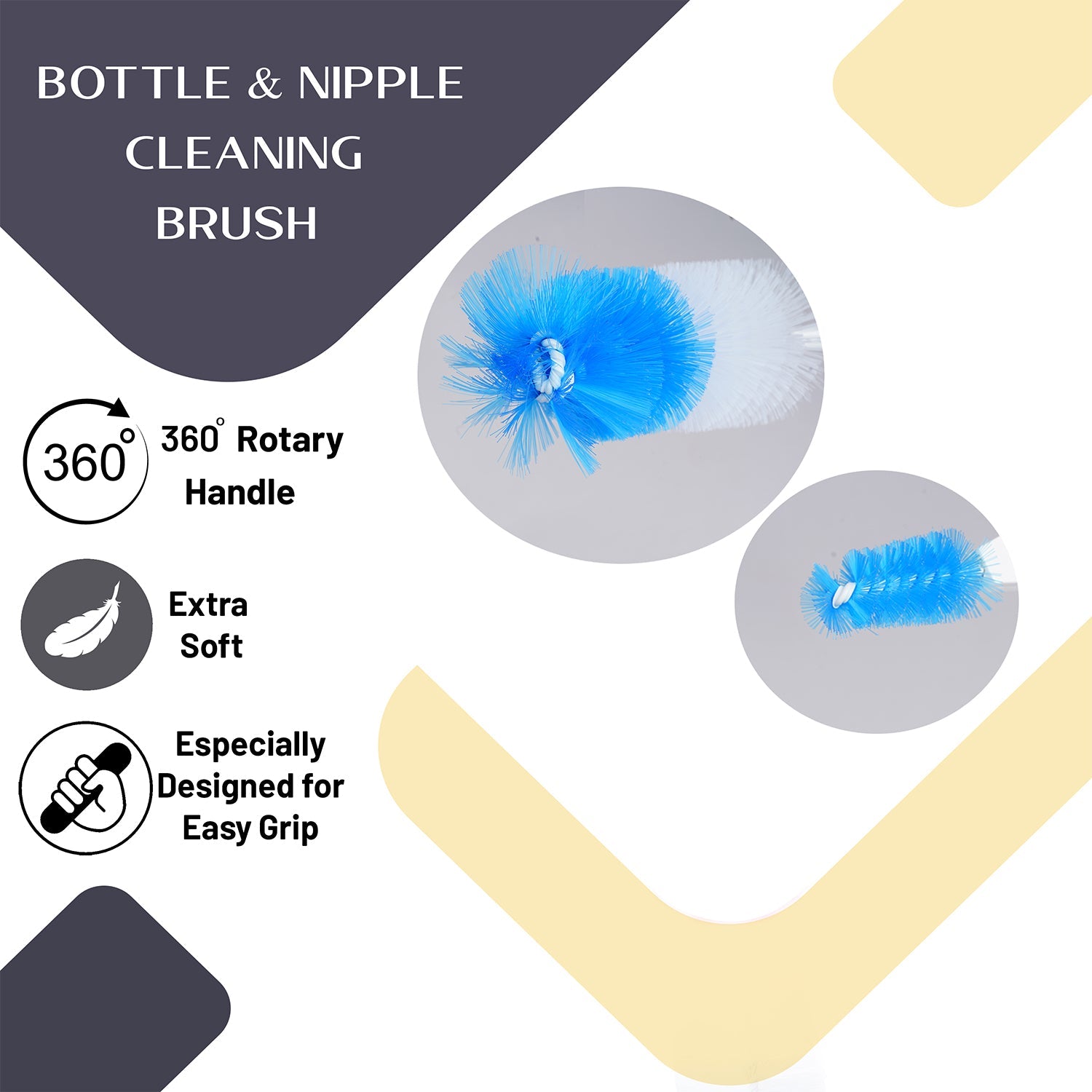 Happy Bear Bottle & Nipple Cleaning Brush - HBM_CleaningBrush_Blue
