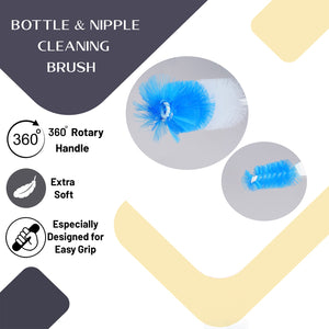 Happy Bear Bottle & Nipple Cleaning Brush - HBM_CleaningBrush_Blue