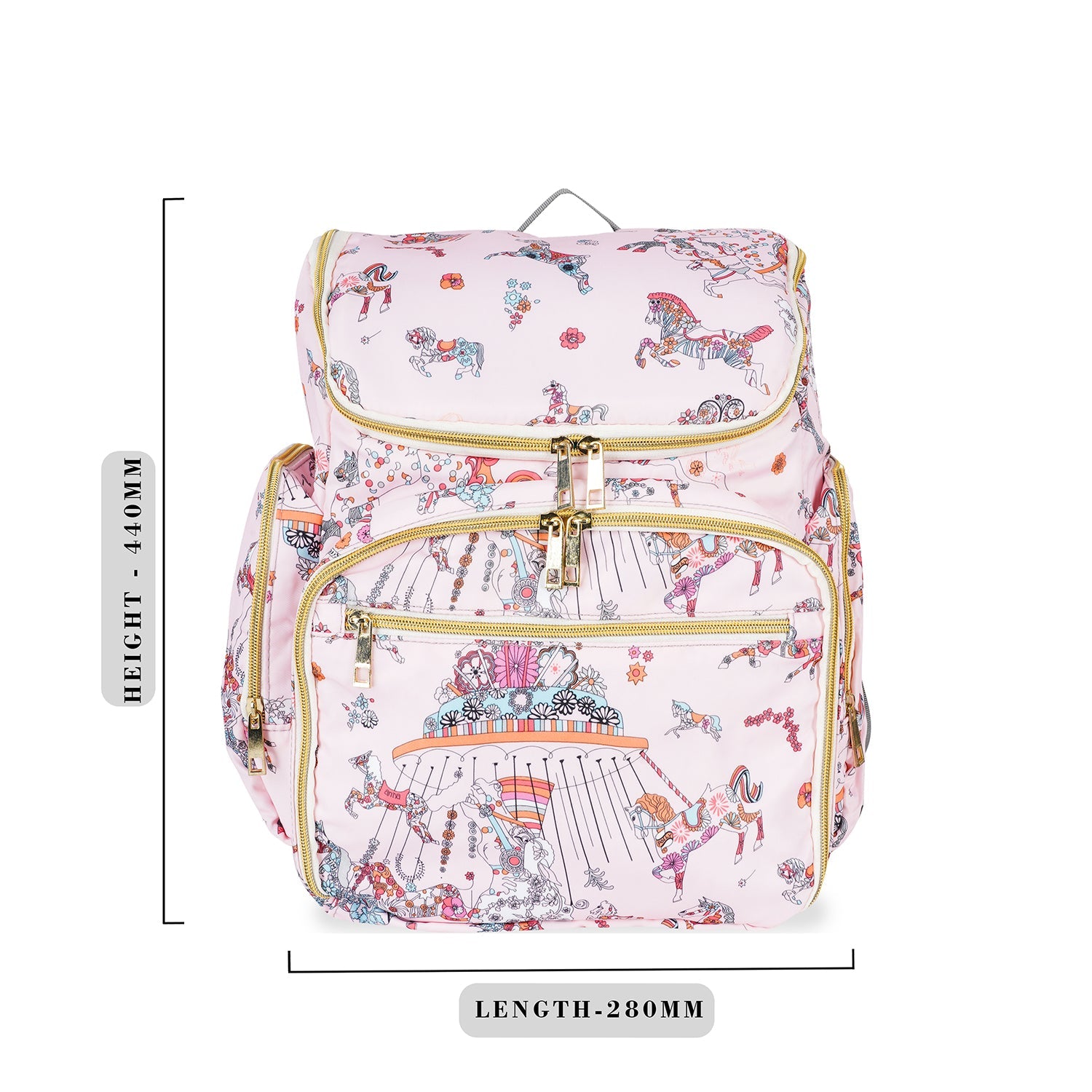 Happy Bear Diaper Backpack for travel - Stylish Convenience for New Moms - HBM_Diaper bag_pink