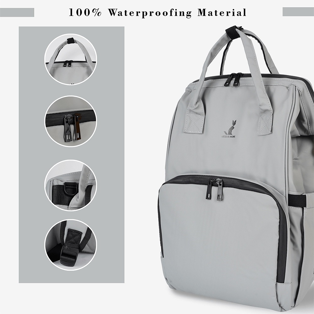 Happy Bear Diaper Bag with Laptop Compartment - HBM_Totebag_Grey