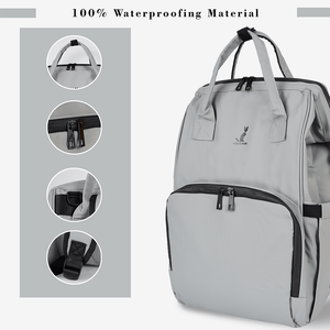 Happy Bear Diaper Bag with Laptop Compartment - HBM_Totebag_Grey