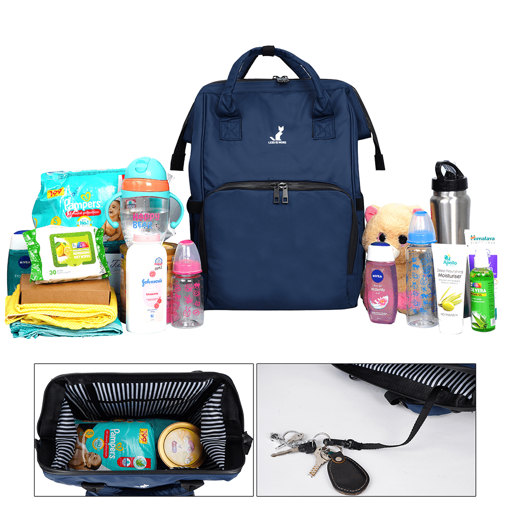 Happy Bear Diaper Bag with Laptop Compartment - HBM_Totebag_Blue