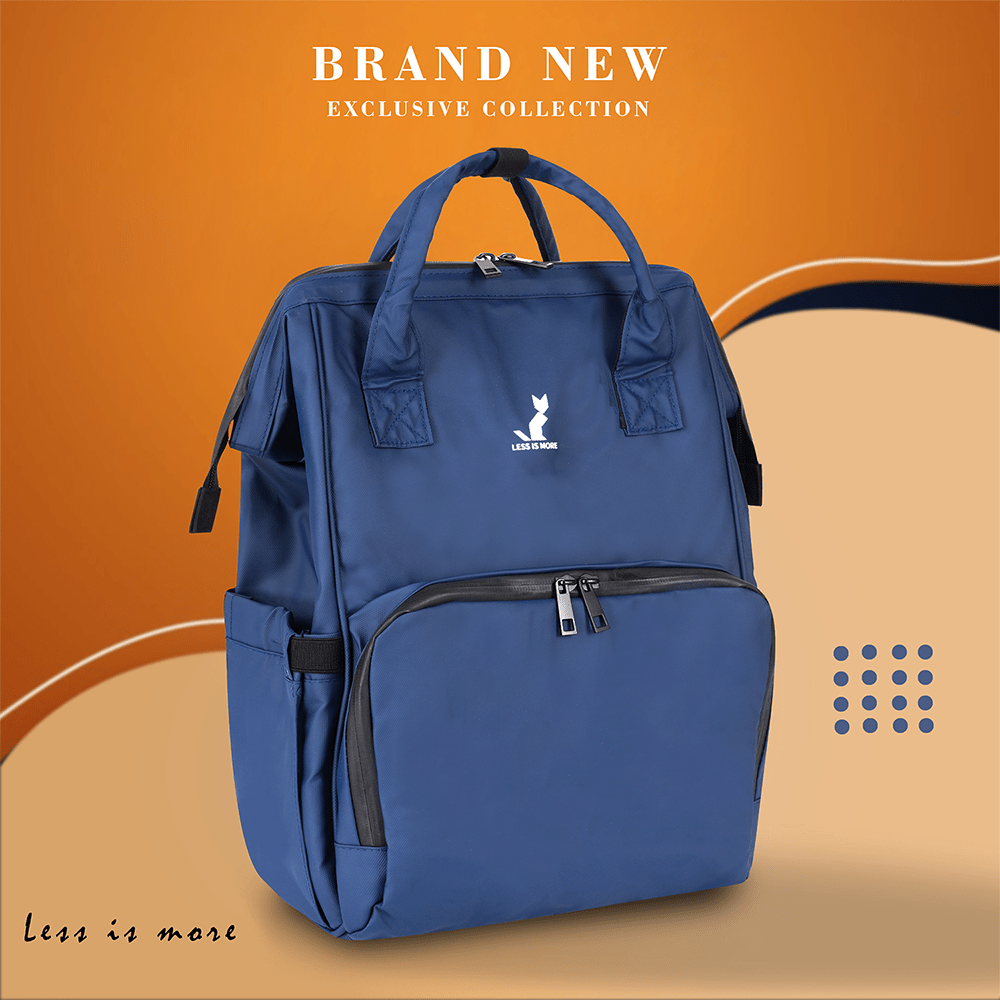 Happy Bear Diaper Bag with Laptop Compartment - HBM_Totebag_Blue