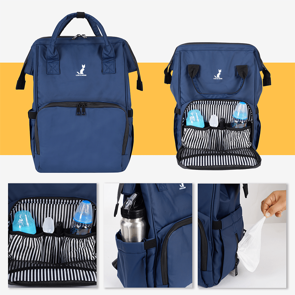 Happy Bear Diaper Bag with Laptop Compartment - HBM_Totebag_Blue