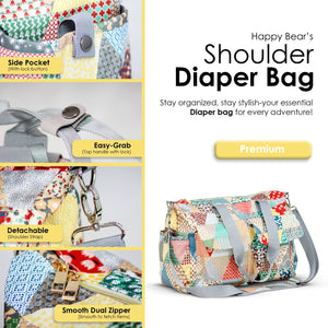 Happy Bear Diaper Bag with Laptop Compartment | The Mom Store - SHOLDER BAG MULTICOLOR Diaper Bags