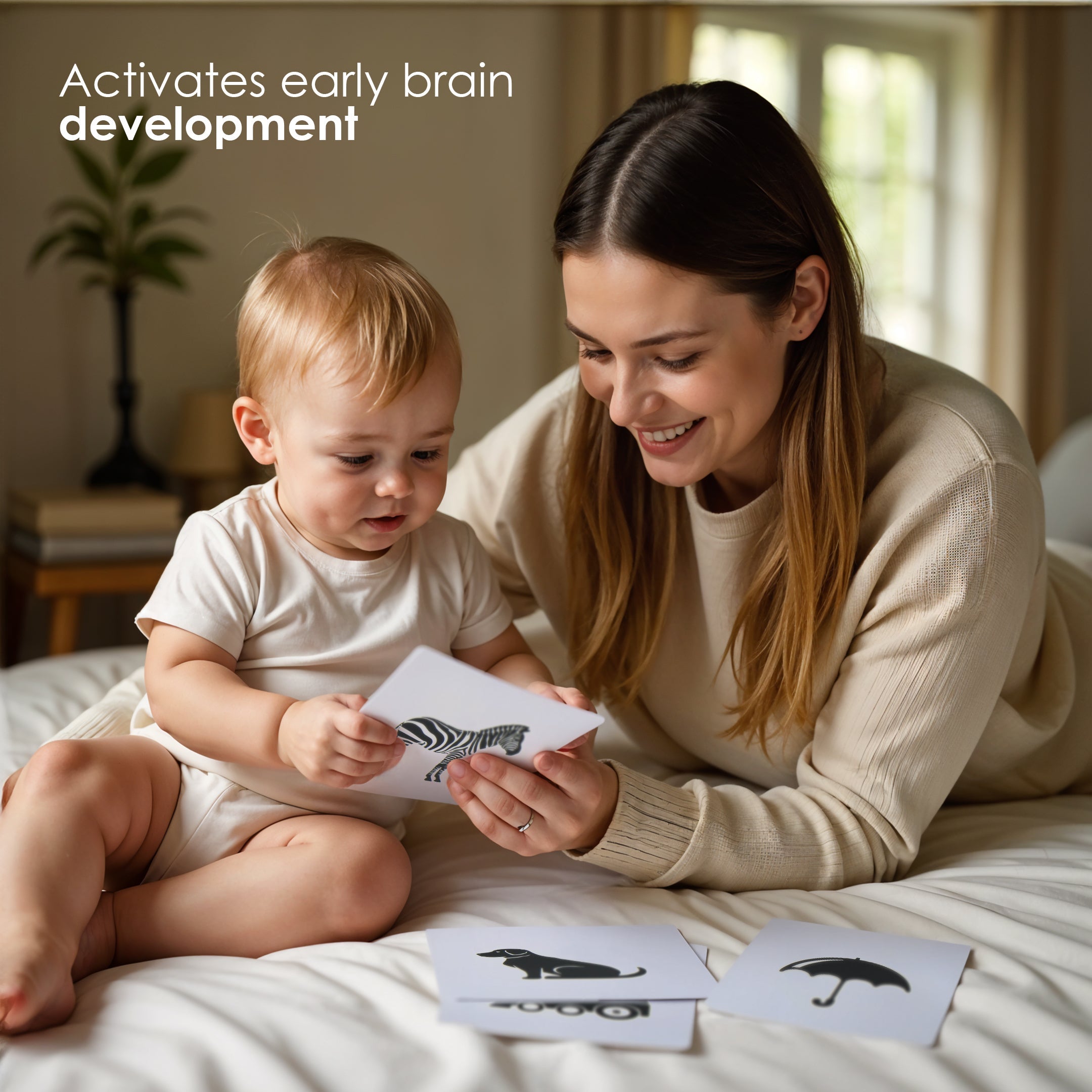 Happy Bear Flash Cards without stand for babies 3 to 12 months - HBM_flashcard_wo