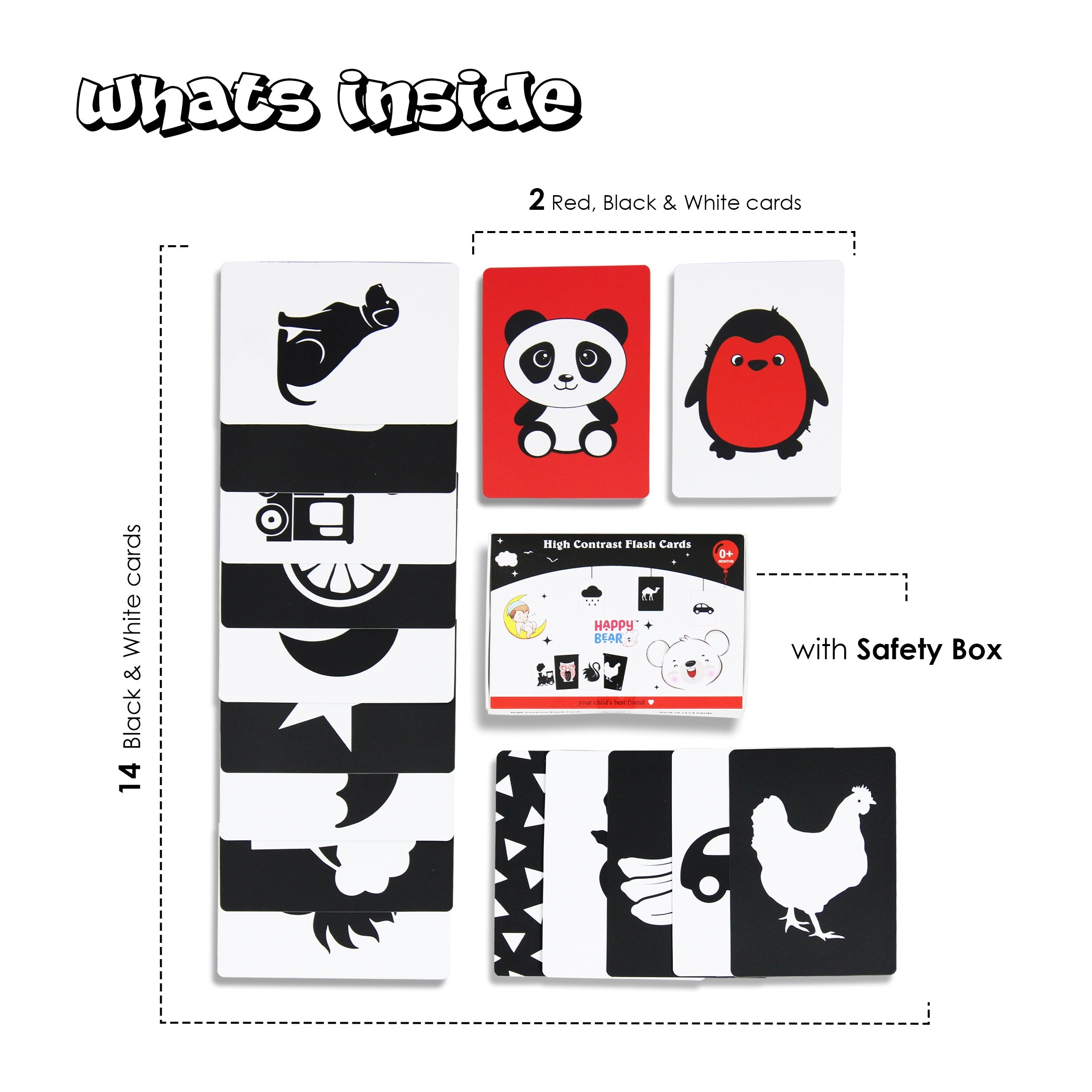 Happy Bear Flash Cards without stand for babies 3 to 12 months - HBM_flashcard_wo