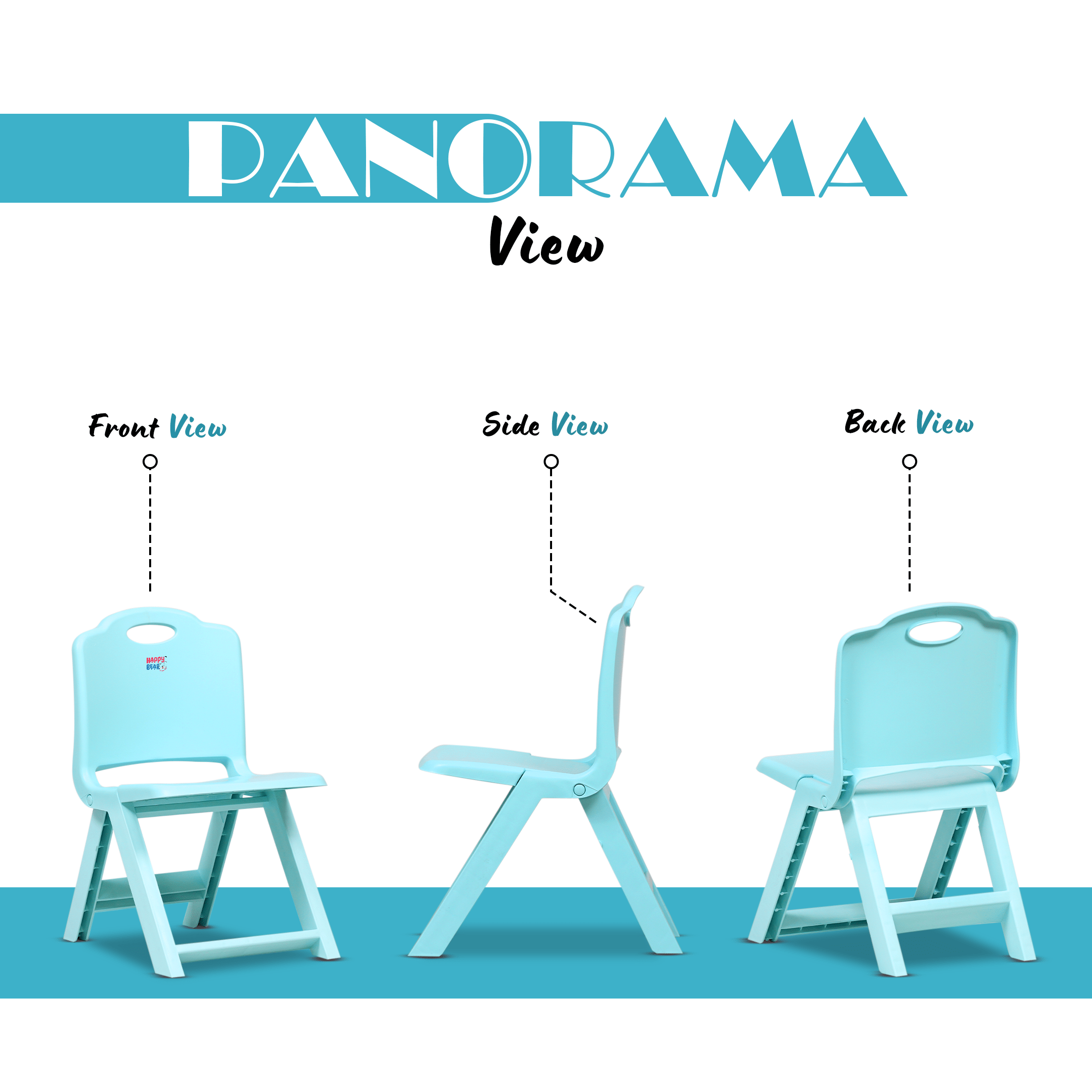 HAPPY BEAR Foldable Kids Chair Foldable Study Chair - PINK - FLODING CHAIR - BLUE Chair