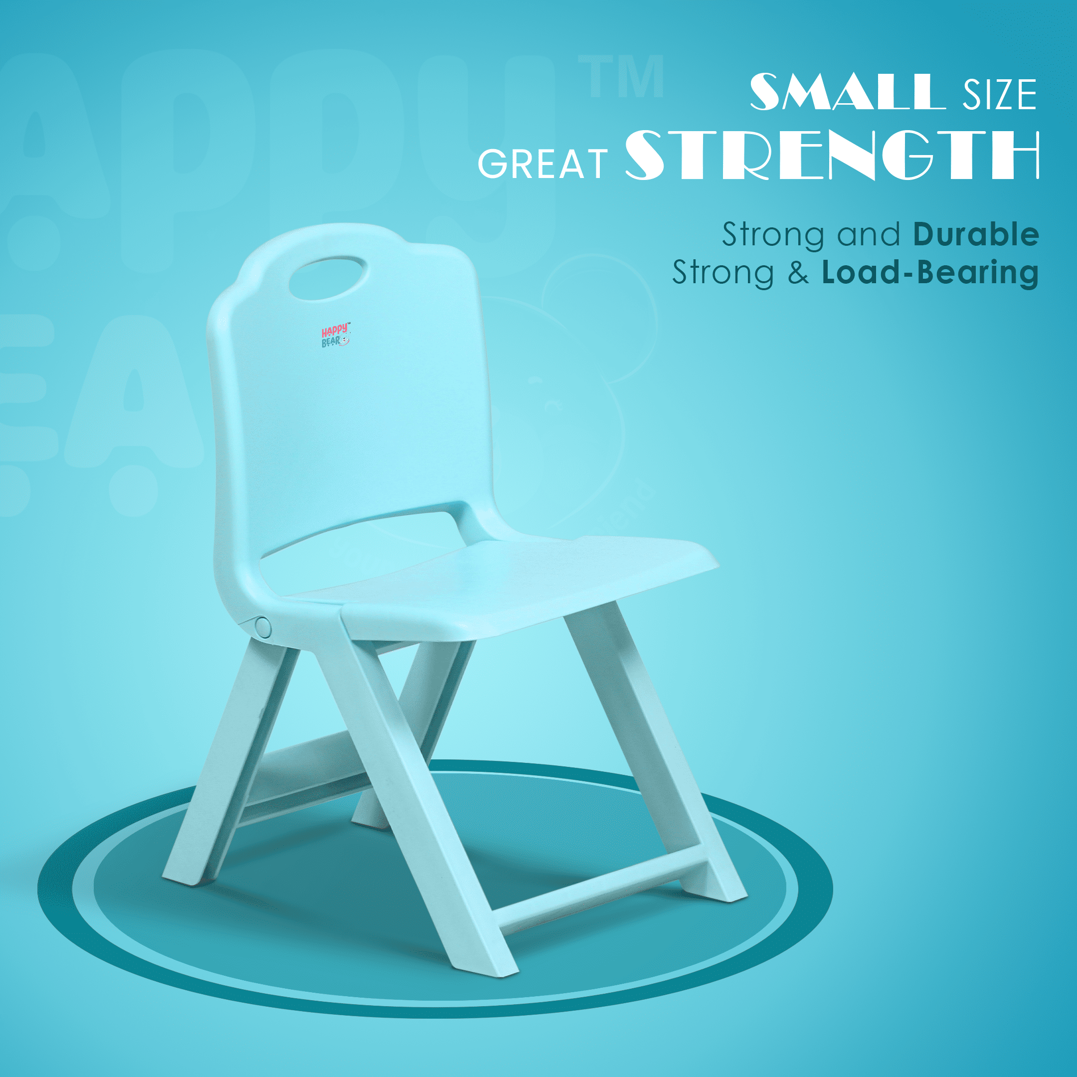 HAPPY BEAR Foldable Kids Chair Foldable Study Chair - PINK - FLODING CHAIR - BLUE Chair