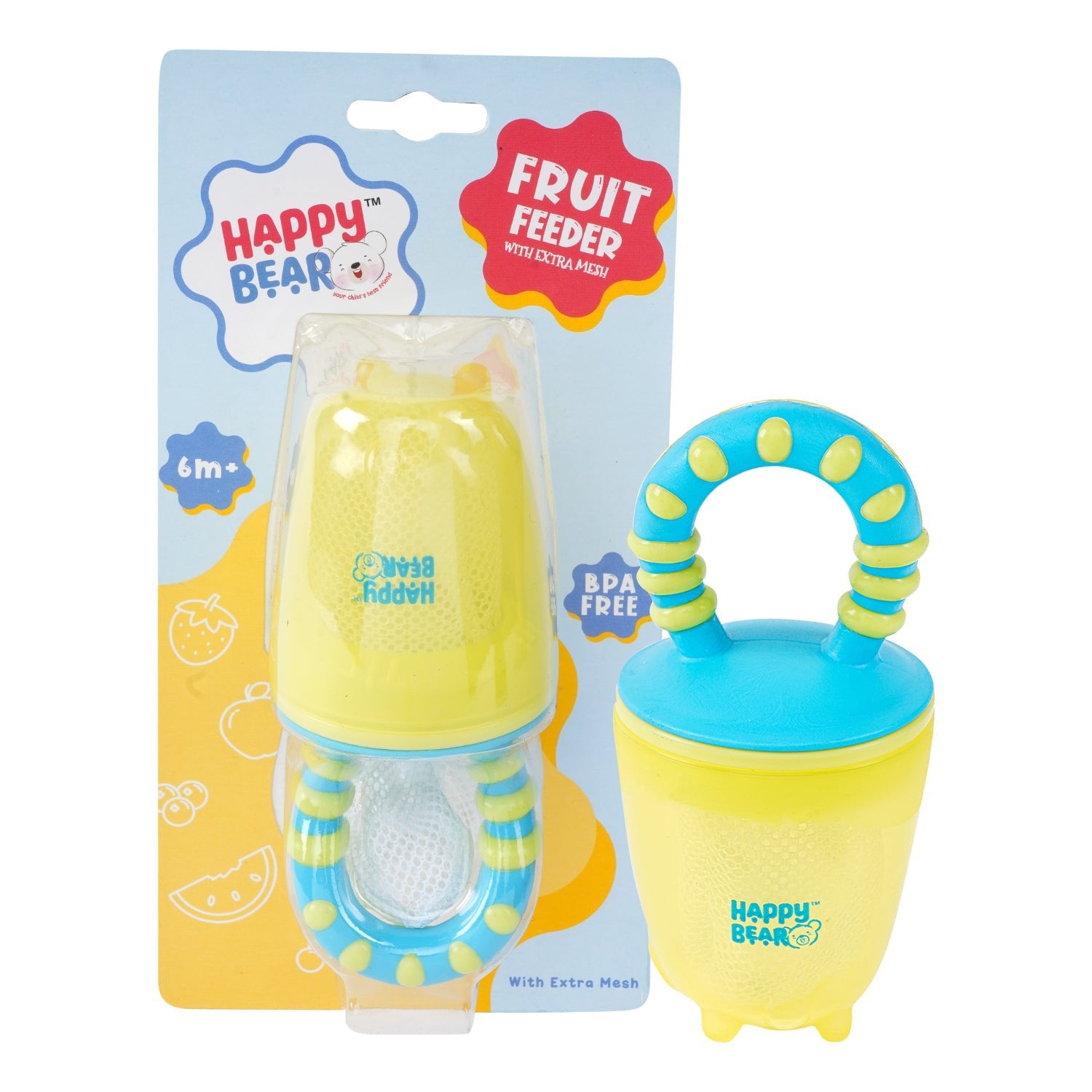 Happy Bear Fruit Feeder with Extra Mesh - HBM_Fruit Feeder_YB