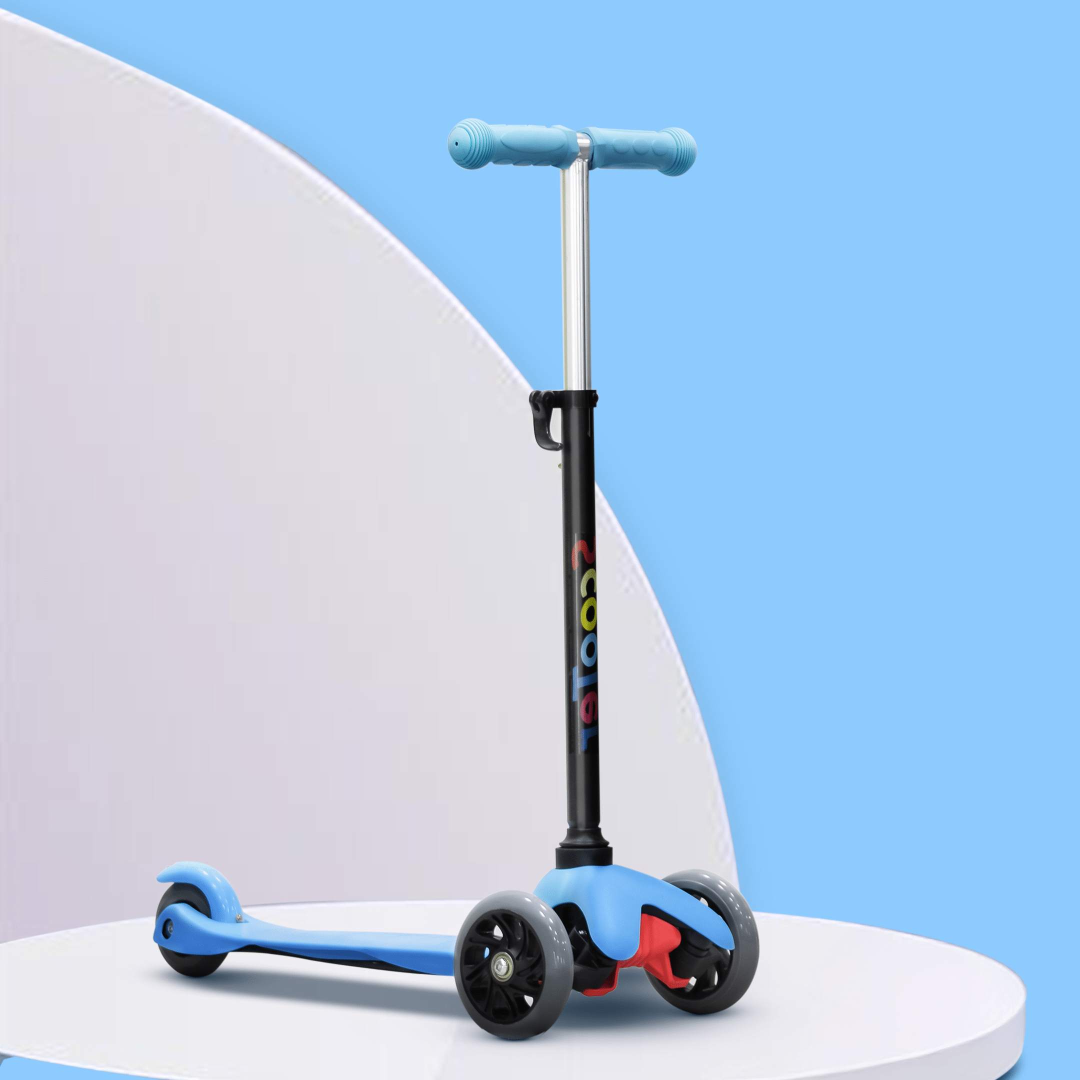 Happy Bear Kick Scooter with 3 Adjustable Height and Rear Brake - HBM_Glide_Blue
