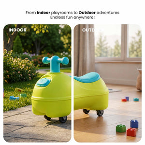 Happy Bear Kids Ride-On Toy Green - Push Ride on Car