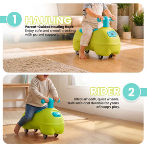 Happy Bear Kids Ride-On Toy Green - Push Ride on Car