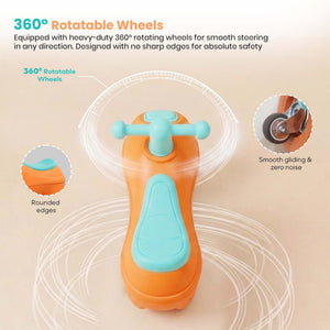 Happy Bear Kids Ride-On Toy Orange - Push Ride on Car