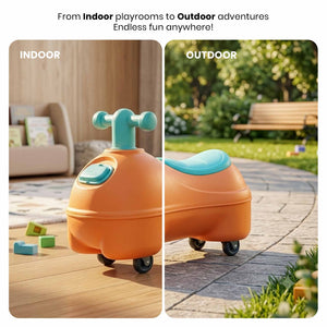 Happy Bear Kids Ride-On Toy Orange - Push Ride on Car