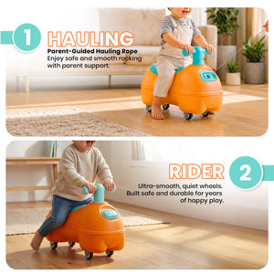 Happy Bear Kids Ride-On Toy Orange - Push Ride on Car