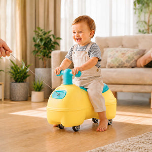 Happy Bear Kids Ride-On Toy Yellow - Push Ride on Car