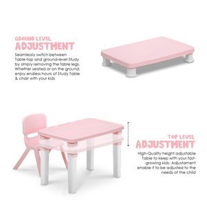Happy Bear Kids Study Table & Chair Set (2 - 6 Years) - HBM_T&C_Pink