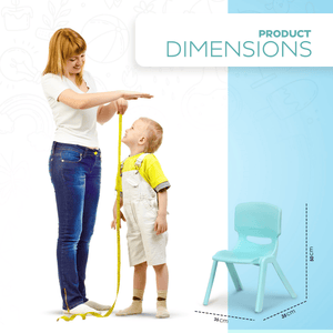 HAPPY BEAR Plastic Kids Chair | Durable and Lightweight | Modern & Comfortable - KIDS CHAIR - BLUE Chair