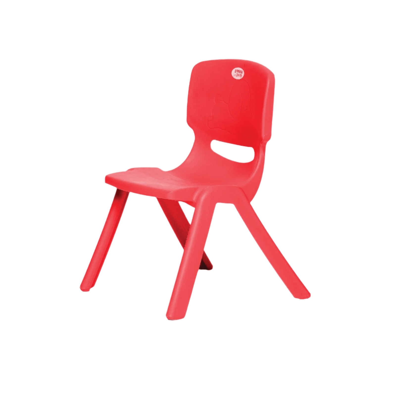 HAPPY BEAR Plastic Kids Chair | Durable and Lightweight | Modern & Comfortable - HBM_Chair_red