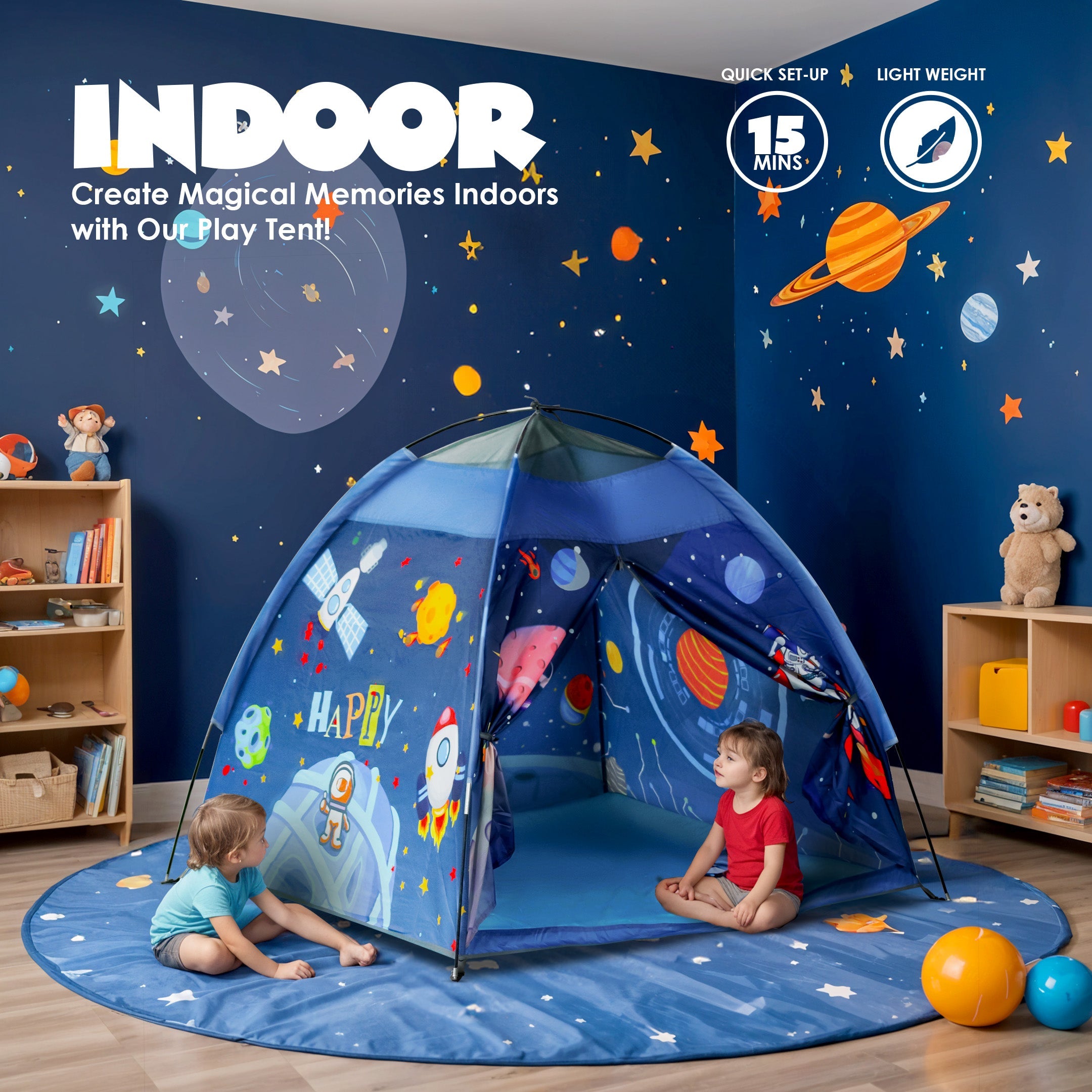 Happy Bear Play Tent for Indoor & Outdoor Fun | Dino - TENT - SPACE Tent