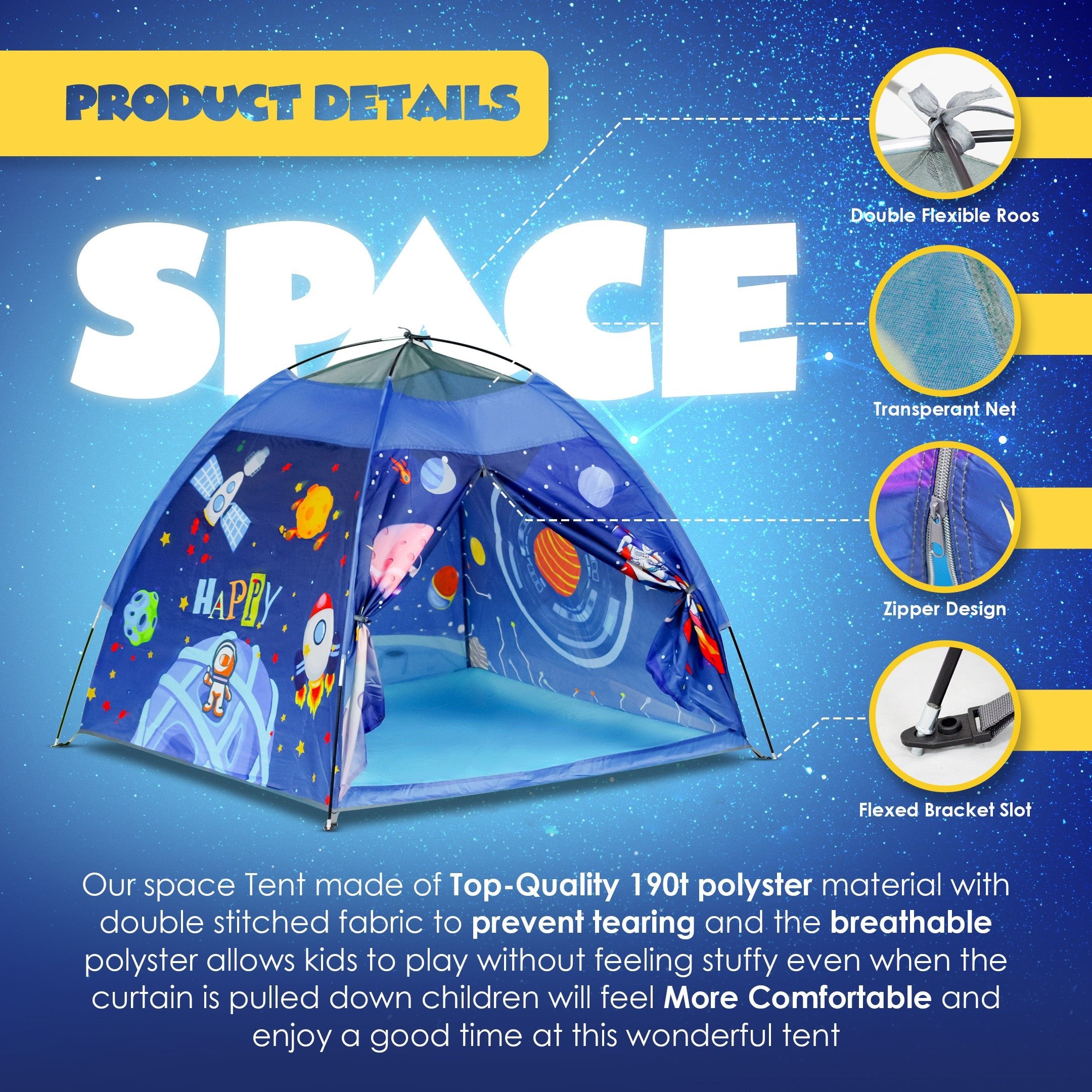 Happy Bear Play Tent for Indoor & Outdoor Fun | Frozen - SPACE Tent
