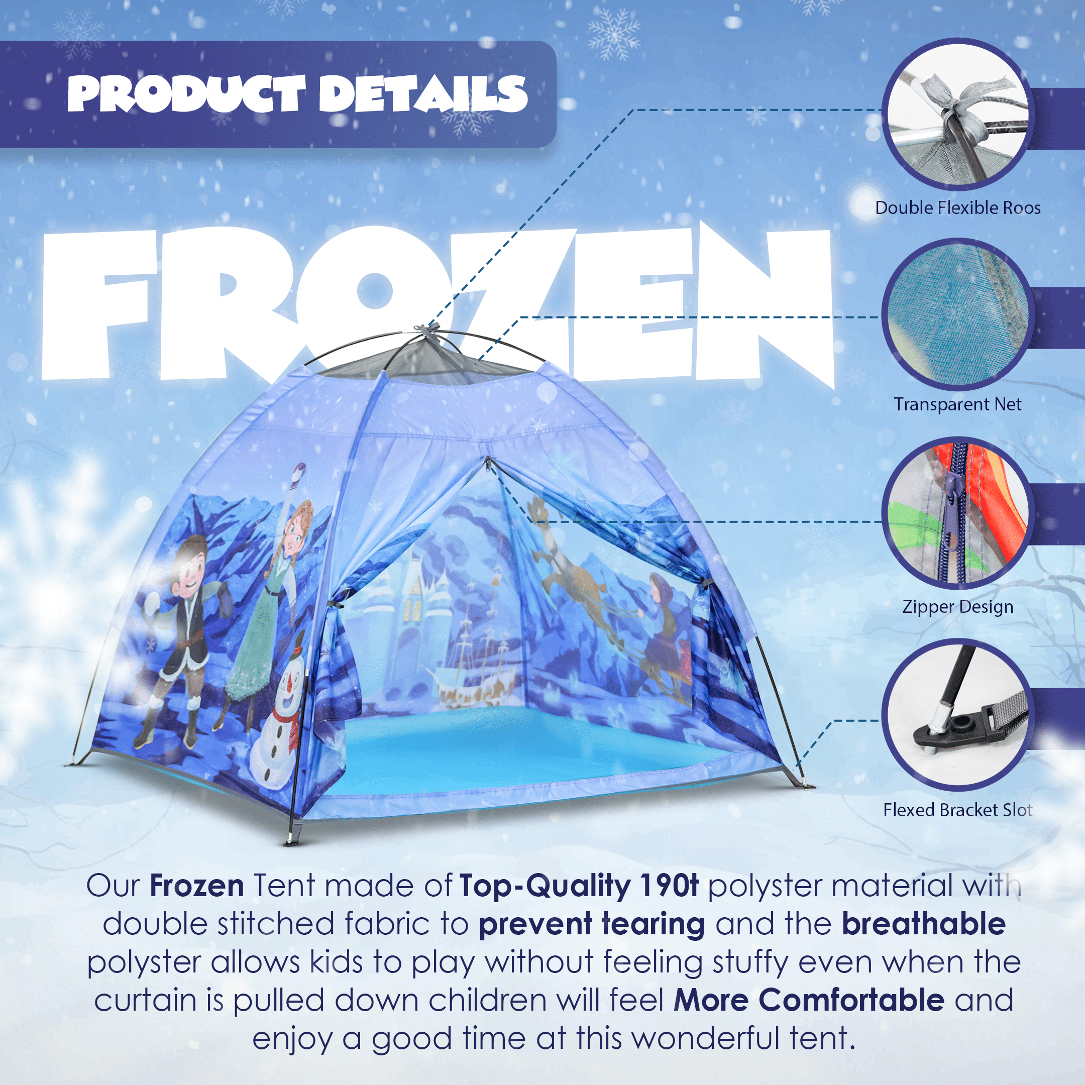 Happy Bear Play Tent for Indoor & Outdoor Fun | Frozen - HBM_TentFrozen