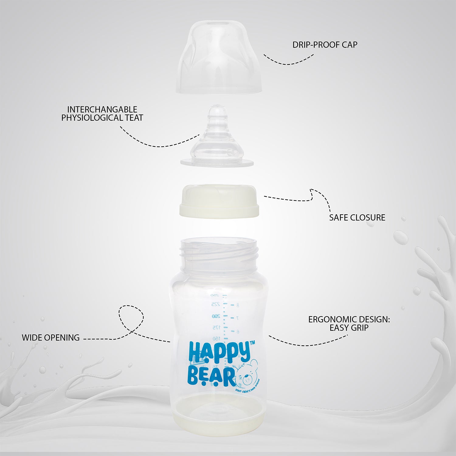 Happy Bear PP New Born Baby Bottle - HBM_PP Feeding Bottle